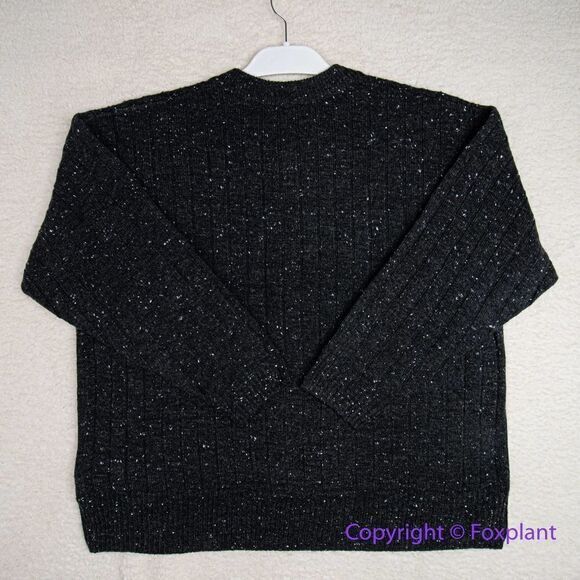 NEW Madewell Donegal dowden Henley Sweater in Coziest Yarn, black, plus size 3X - Picture 7 of 16